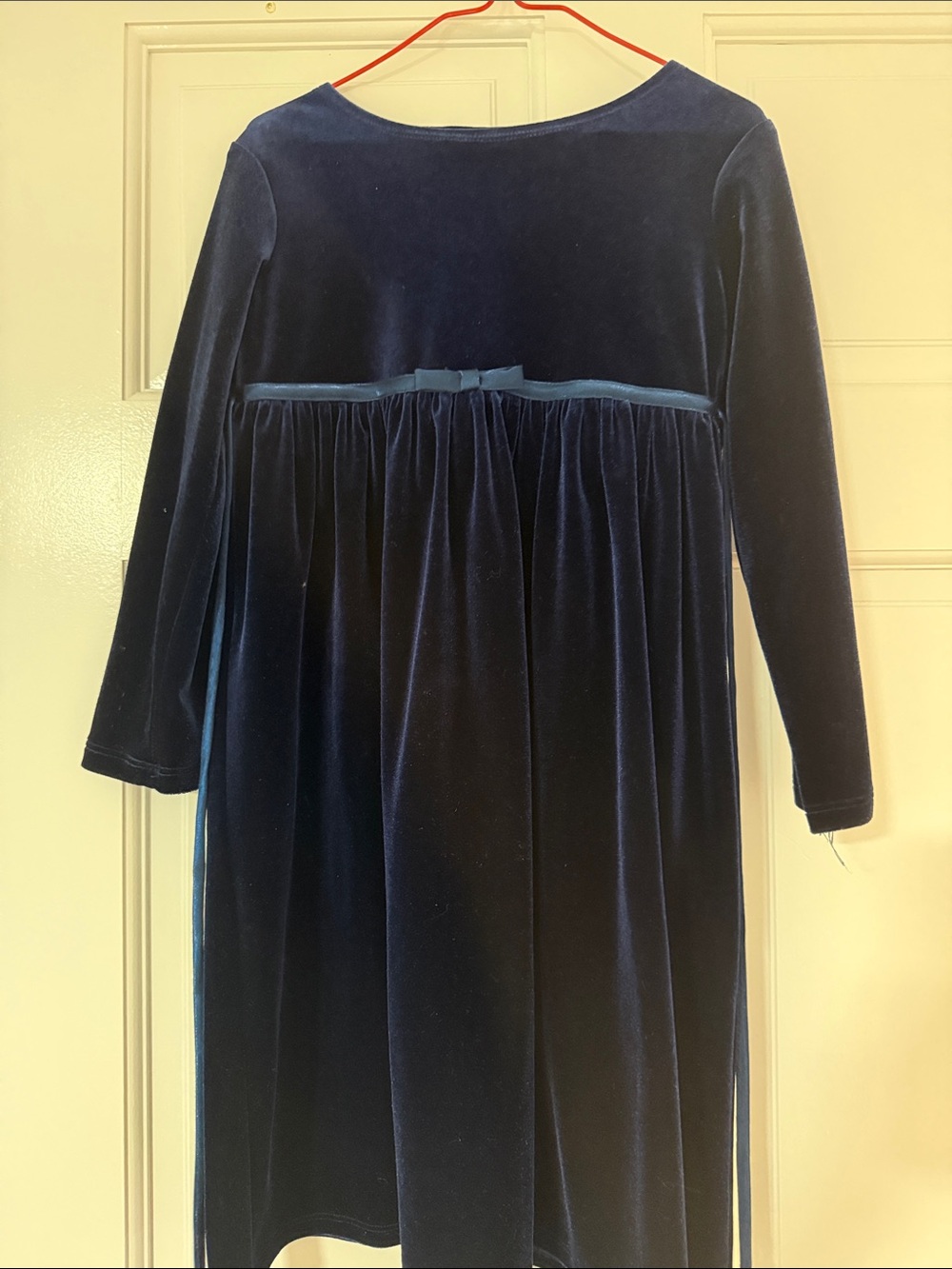 okie dokie Deep Navy Velvet Long Sleeve Dress